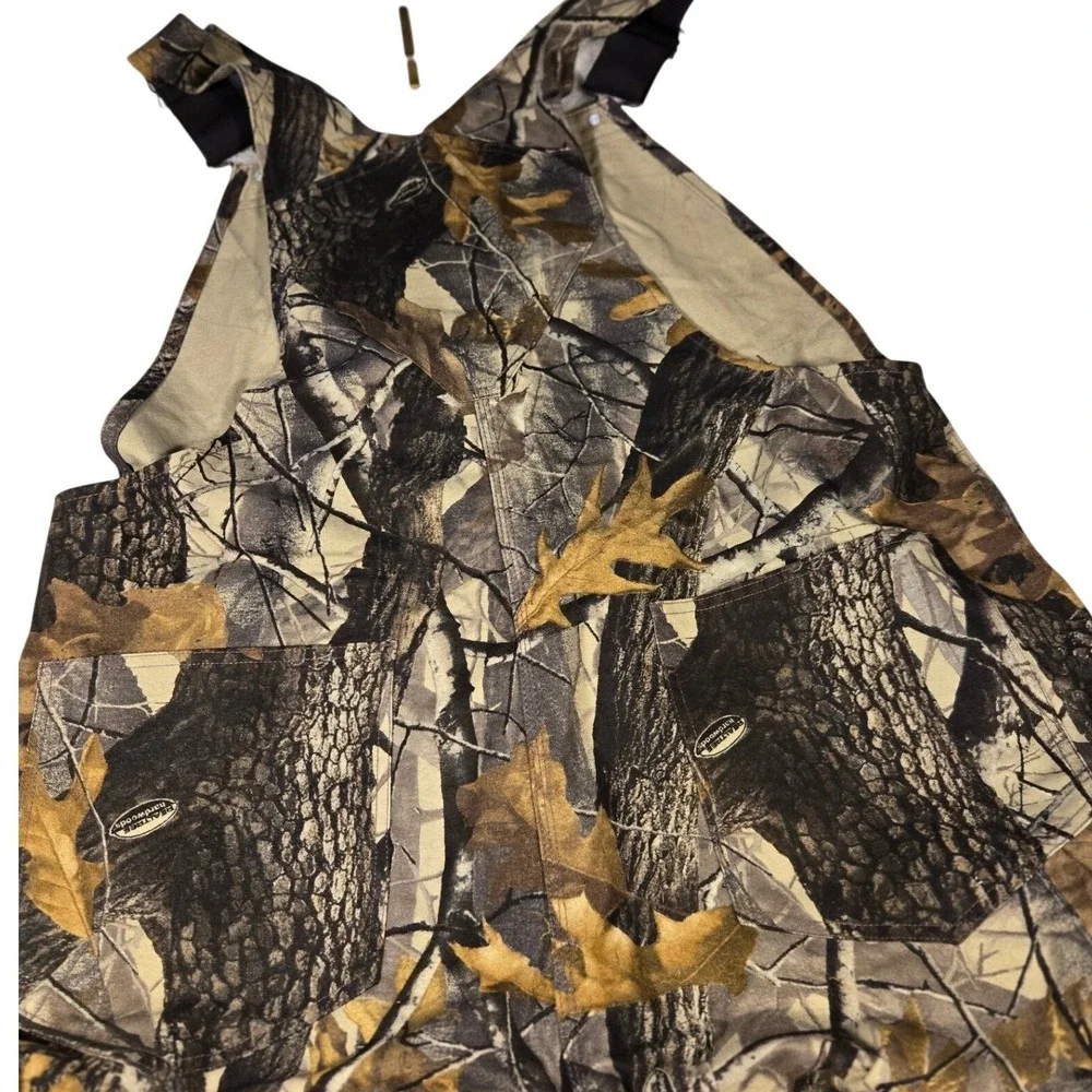 10x Realtree Hardwoods Camo Bib Overalls Mens 42 Regular Hunting Cotton